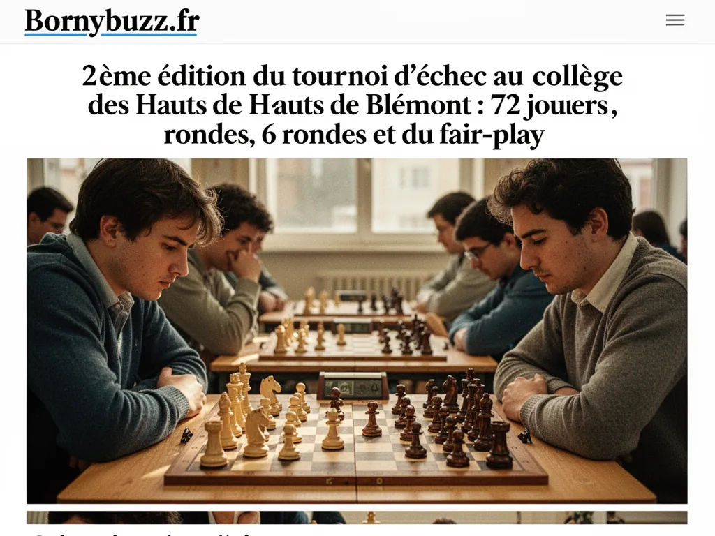 2eme edition du tournoi d echec au college des hauts de blemont
