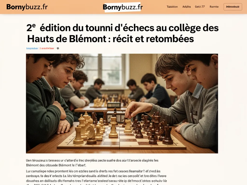 2eme edition du tournoi dechec au college des hauts de blemont