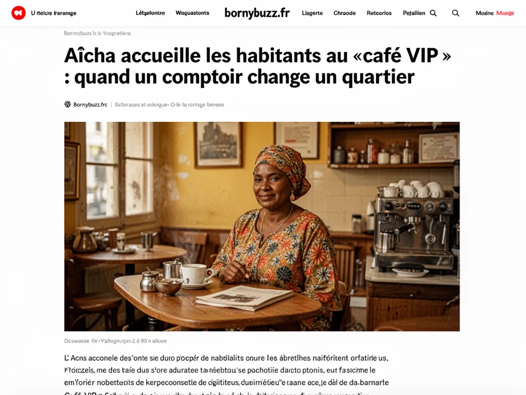 Aicha accueille les habitants au cafe vip