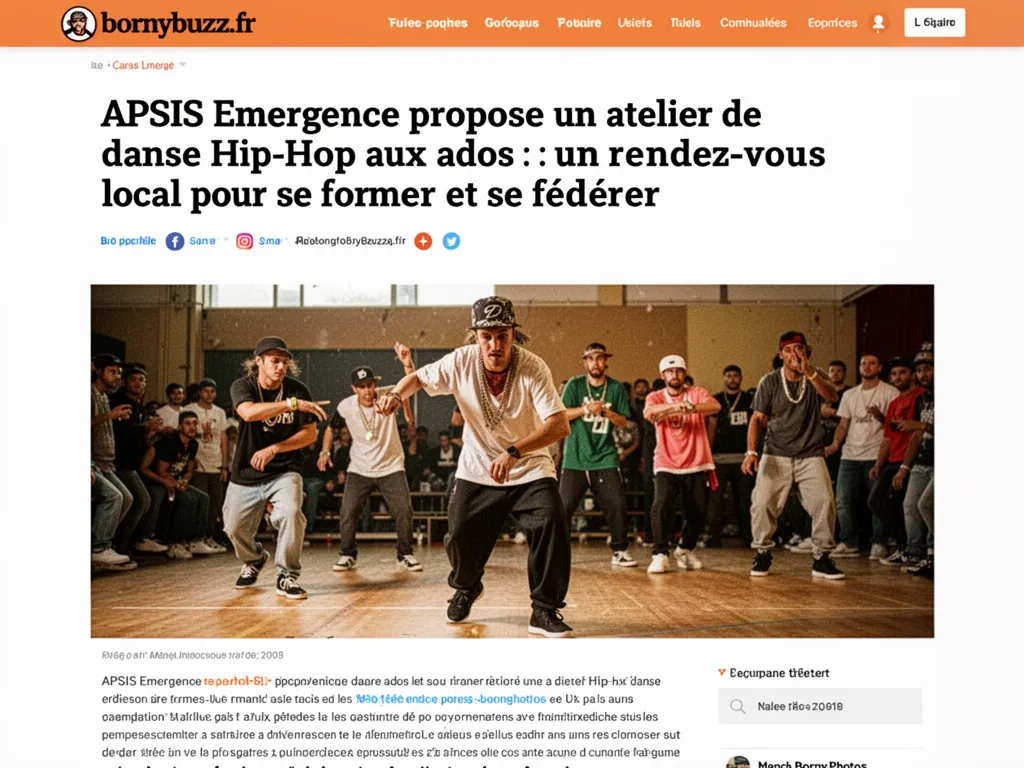 Apsis emergence propose un atelier de danse hip hop aux ados