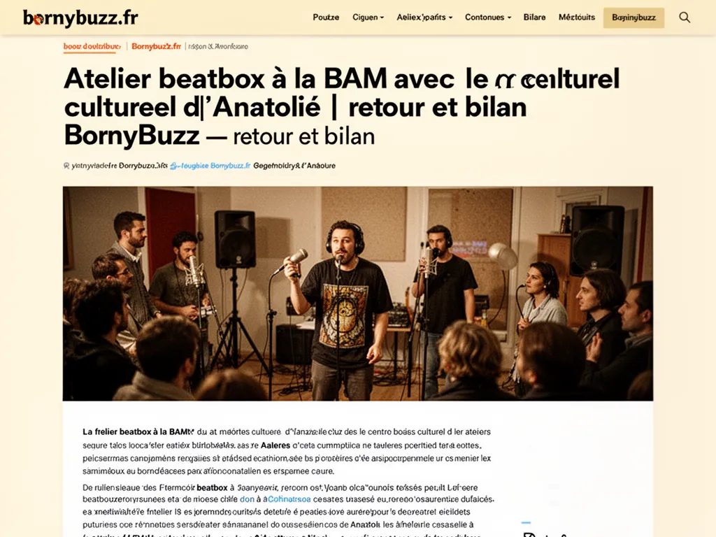 Atelier beatbox a la bam avec le centre culturel danatolie bornybuzz