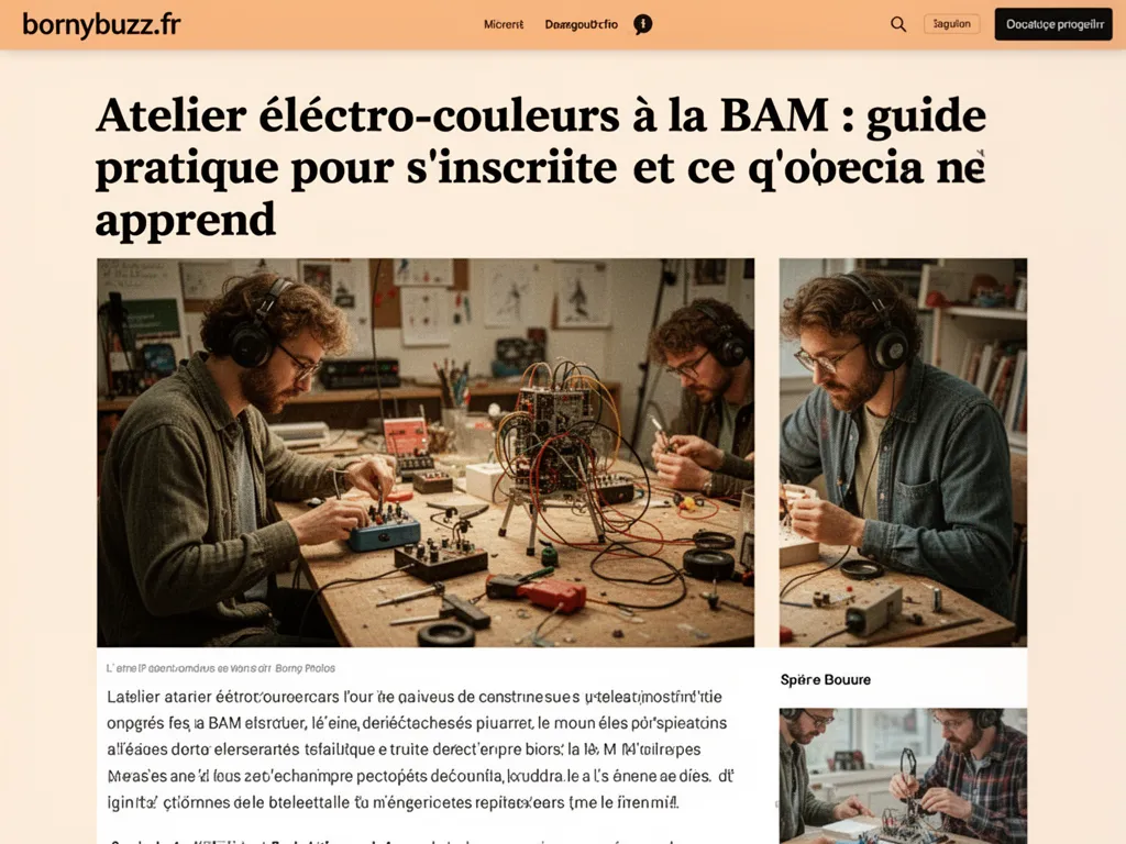 Atelier electro couleurs a la bam