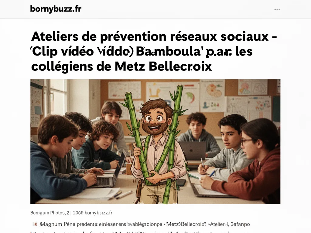 Ateliers de prevention reseaux sociaux clip video bamboula par les collegiens de metz bellecroix