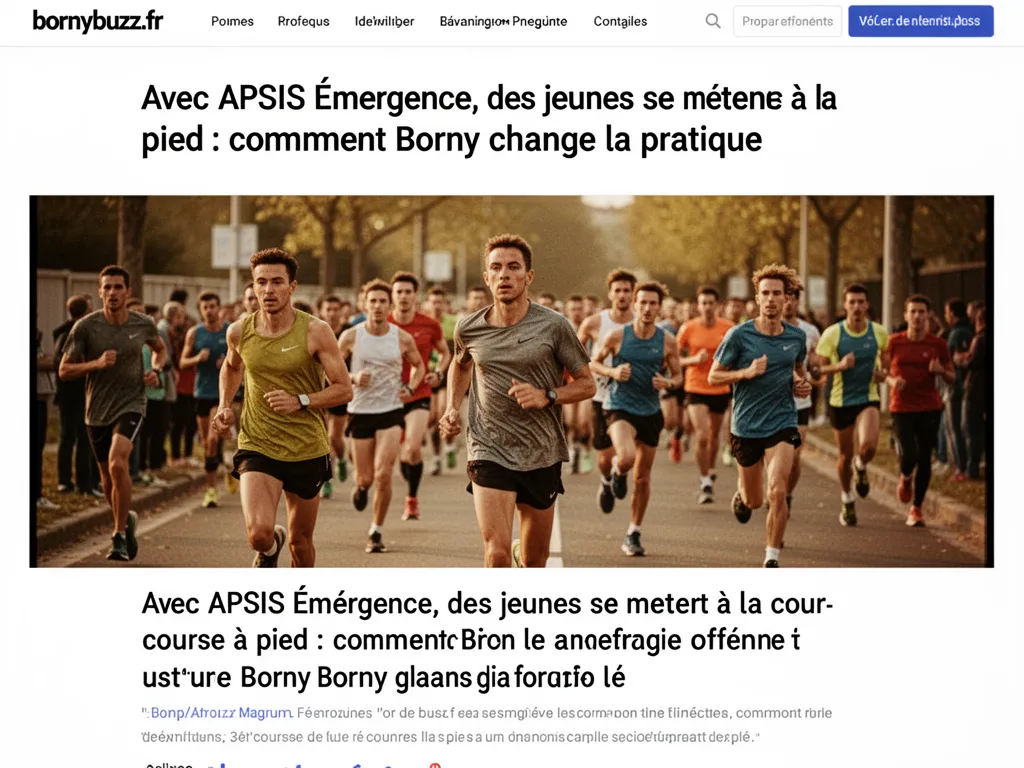 Avec apsis emergence des jeunes se mettent a la course a pied