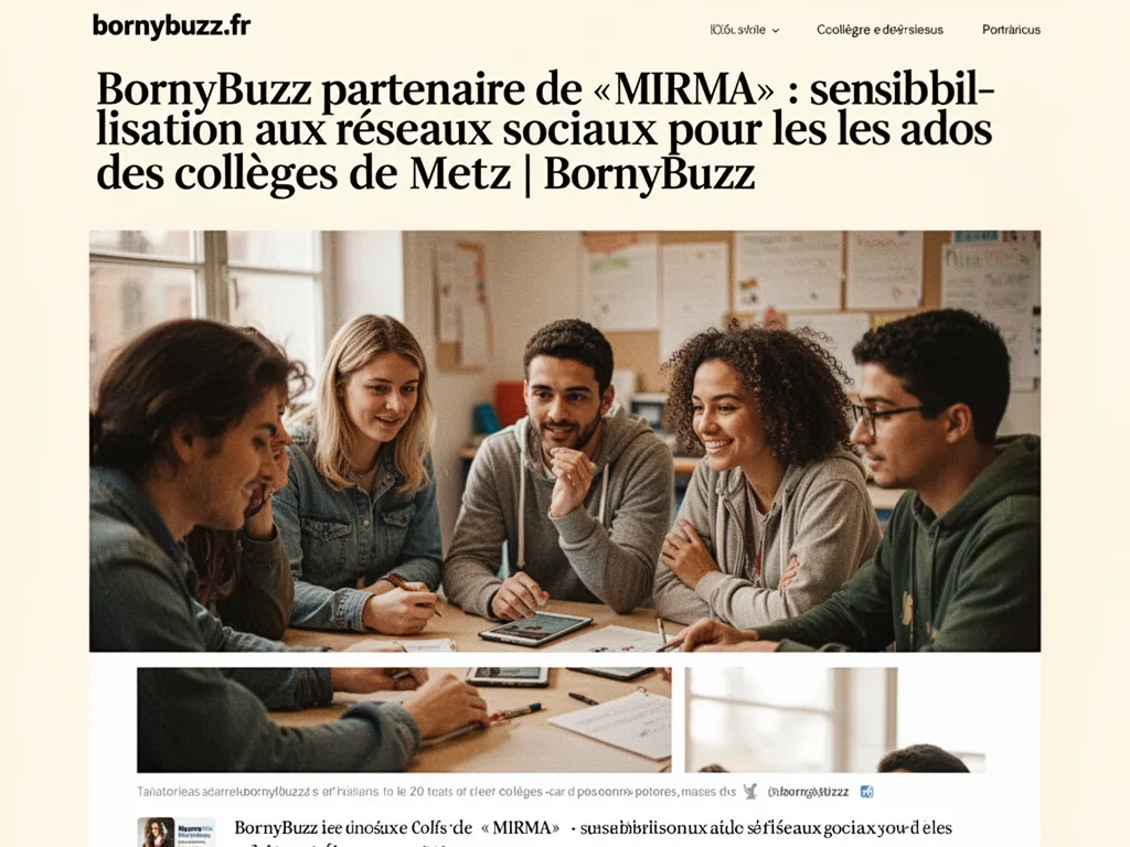 Bornybuzz partenaire de mirma sensibilisation aux reseaux sociaux pour les ados des colleges de metz bornybuzz