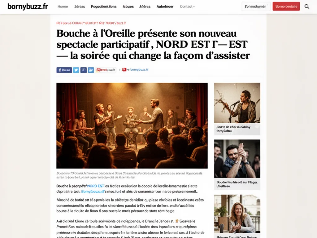 Bouche a l oreille presente son nouveau spectacle participatif nord est