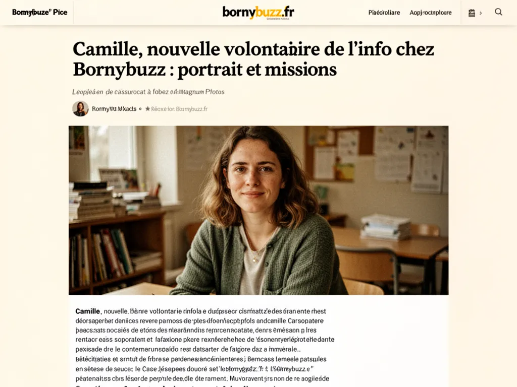 Camille nouvelle volontaire de l info chez bornybuzz