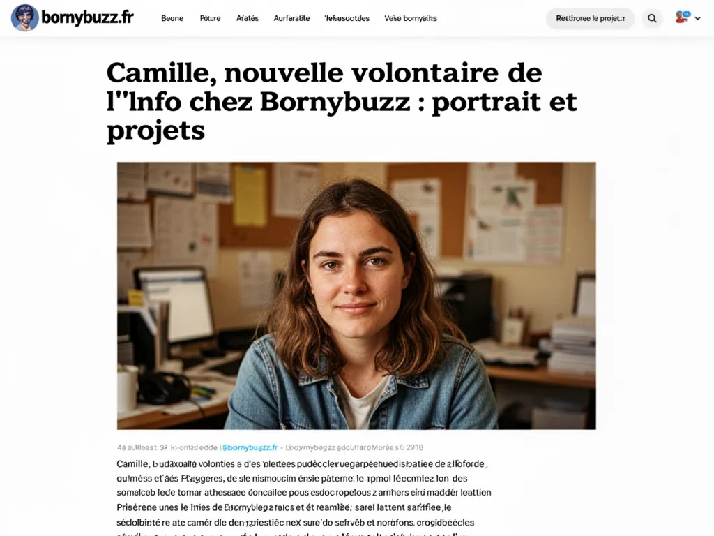 Camille nouvelle volontaire de linfo chez bornybuzz