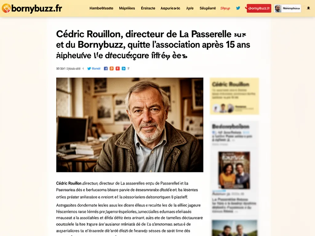 Cedric rouillon directeur de la passerelle et du bornybuzz quitte l association apres 15 ans