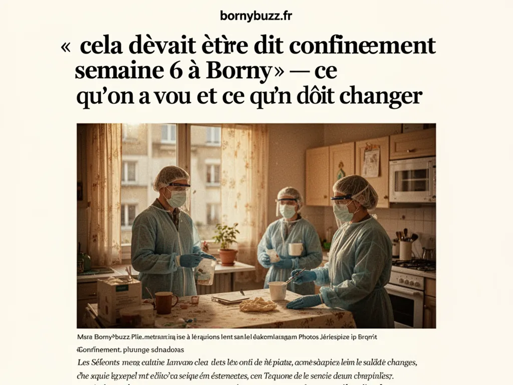 Cela devait etre dit confinement semaine 6 a borny