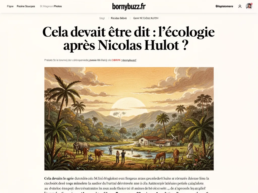 Cela devait etre dit l ecologie apres nicolas hulot