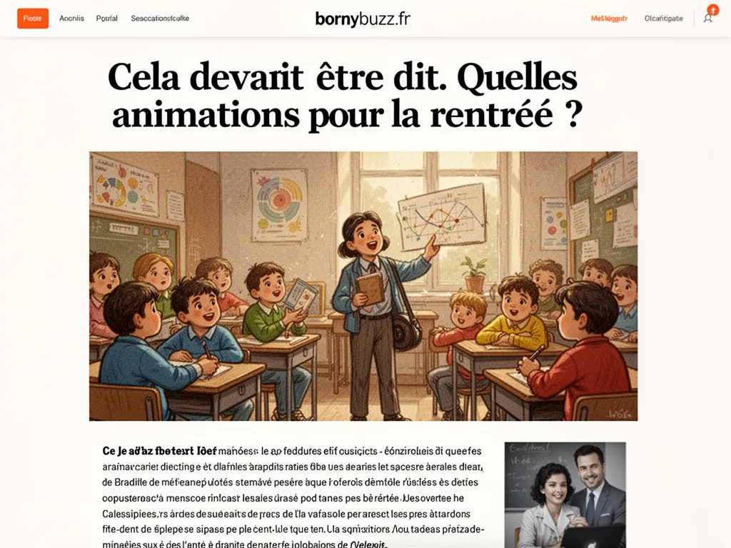Cela devait etre dit animations pour la rentree