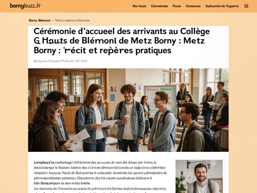 Ceremonie d accueil des arrivants au college hauts de blemont de metz borny