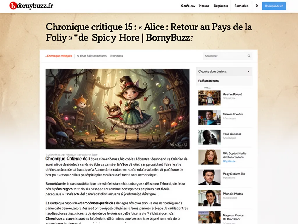 Chronique critique 15 alice retour au pays de la folie de spicy horse bornybuzz