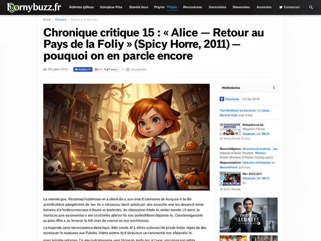 Chronique critique 15 alice retour au pays de la folie de spicy horse