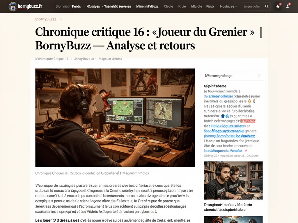 Chronique critique 16 joueur du grenier bornybuzz