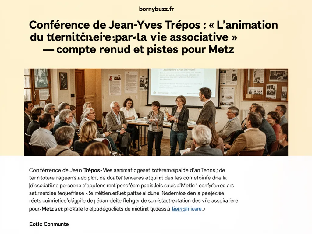 Conference de jean yves trepos l animation du territoire par la vie associative