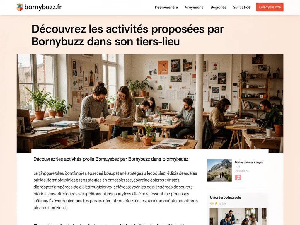 Decouvrez les activites proposees par bornybuzz dans son tiers lieu