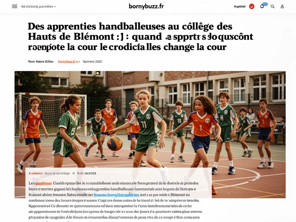 Des apprenties handballeuses au college des hauts de blemont
