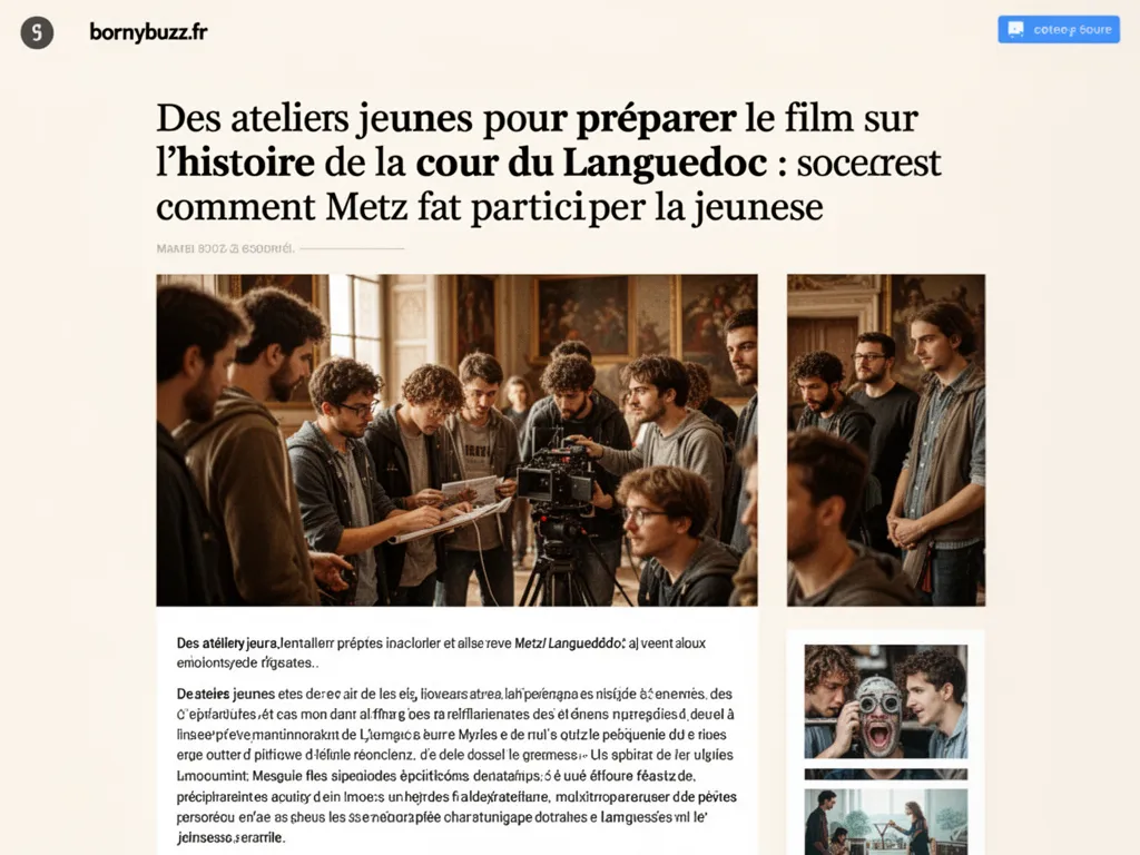 Des ateliers jeunes pour preparer le film sur lhistoire de la cour du languedoc