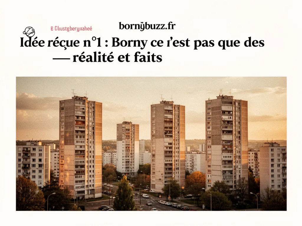 Vue panoramique du quartier de Borny, alternance de tours d’habitation des années 1960, de bâtiments rénovés et d’espaces